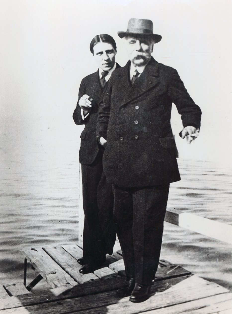 Alfred Cortot (1877-1962) og Gabriel Faure (1845-1924), begyndelsen af det 20. århundrede af French Photographer