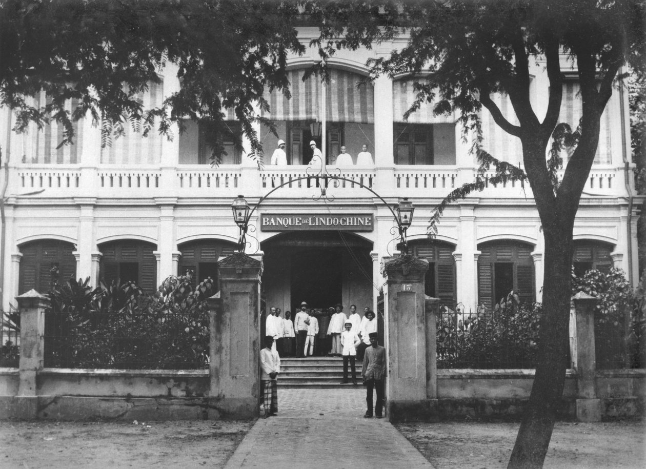 Bank of Indokina i Saigon, ca. 1900 af French Photographer
