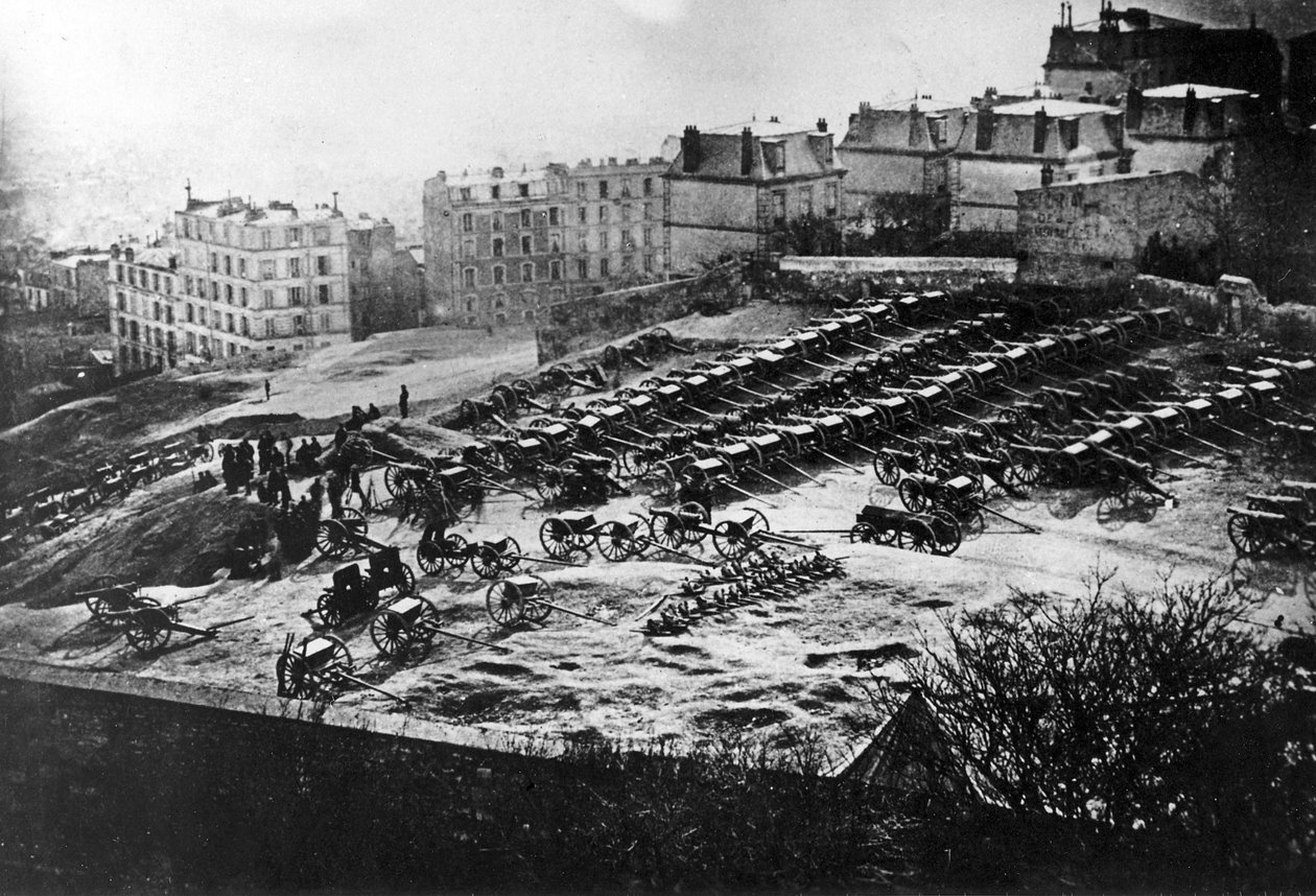 Cannon Park på Montmartre, 1871 af French Photographer
