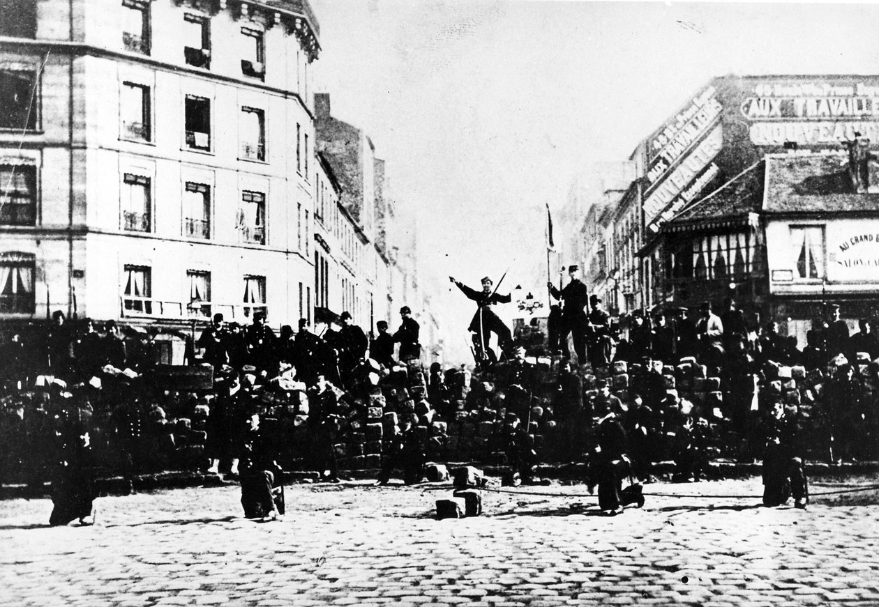 Kommunard-barrikade i Montmartre, 1871 af French Photographer