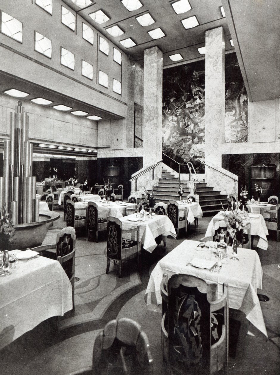 Spisestue på Ocean Liner Ile de France, 1926 af French Photographer