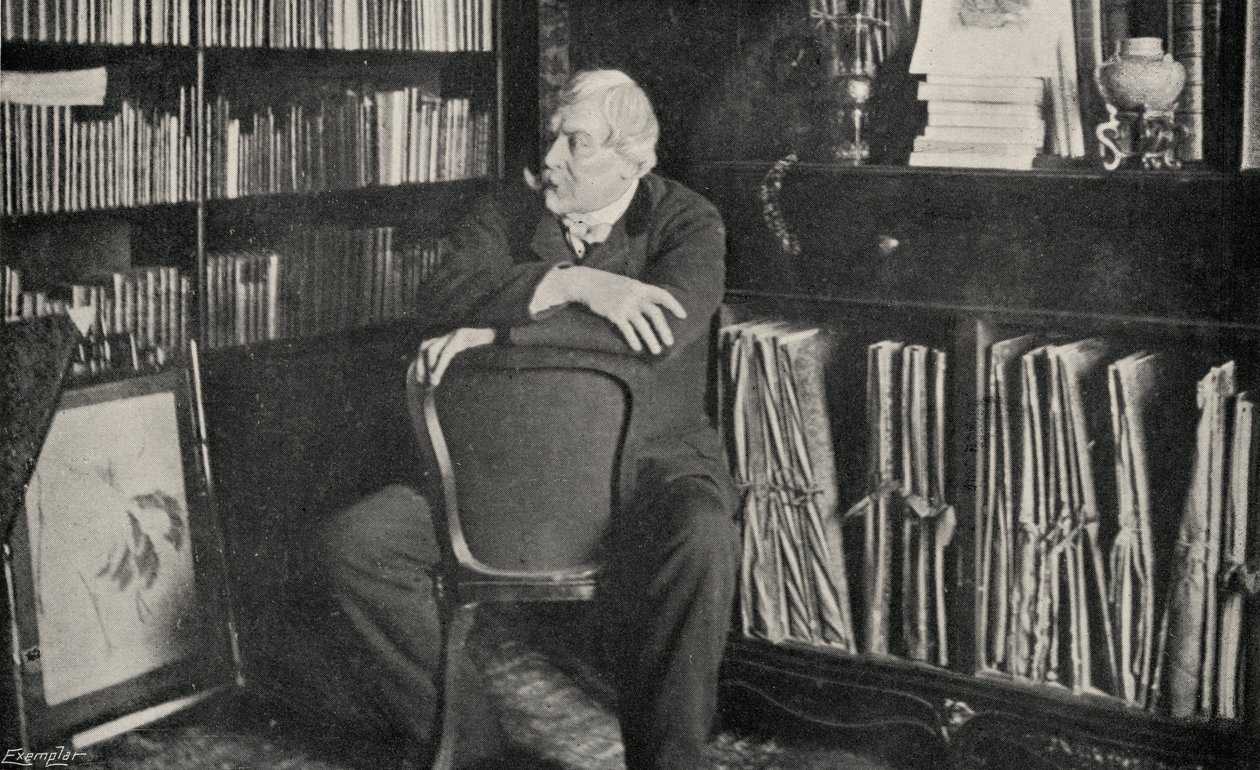 Edmond de Goncourt (1822-96) i sit studie af French Photographer