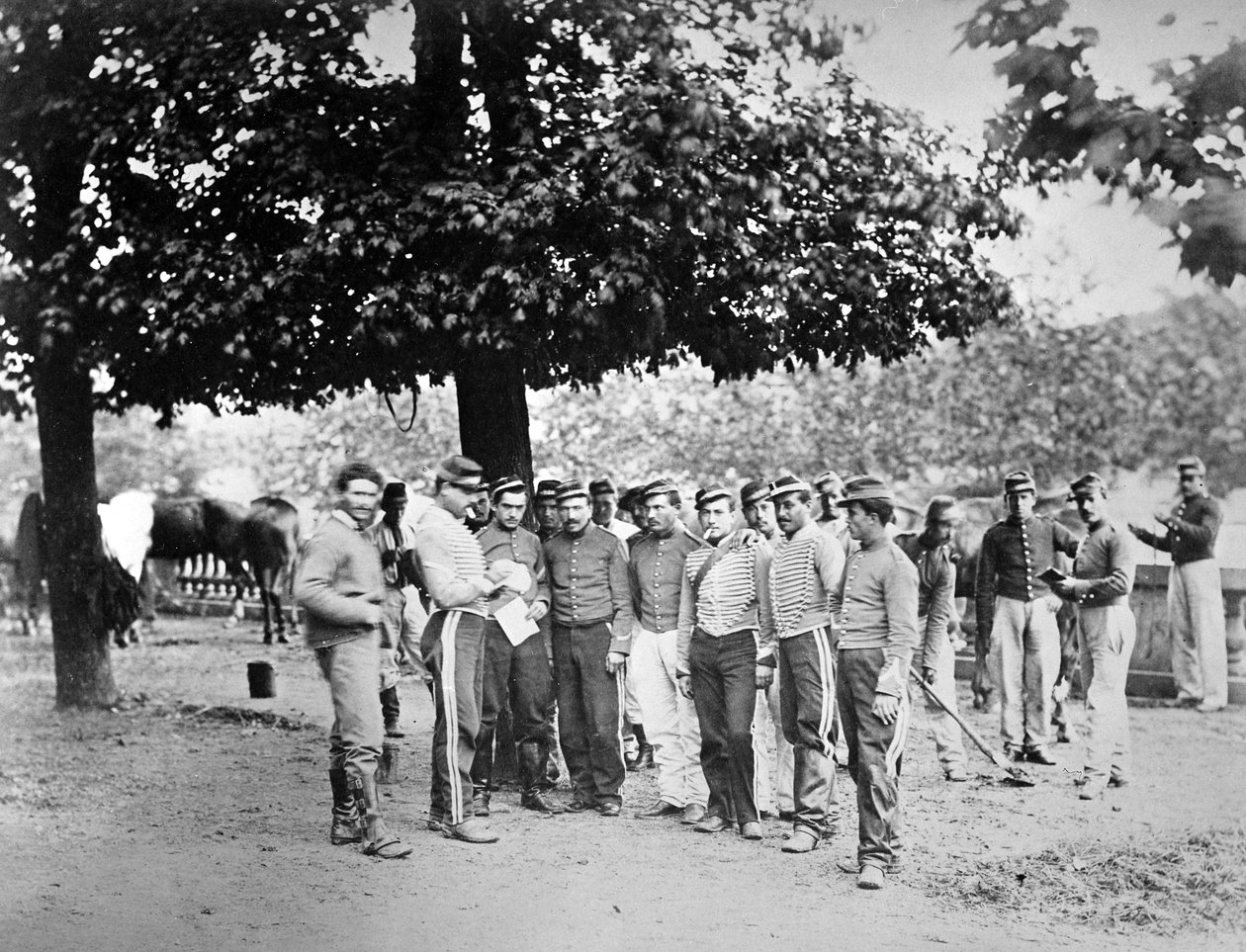 Franske soldater under belejringen af Paris, ca. 1870 af French Photographer