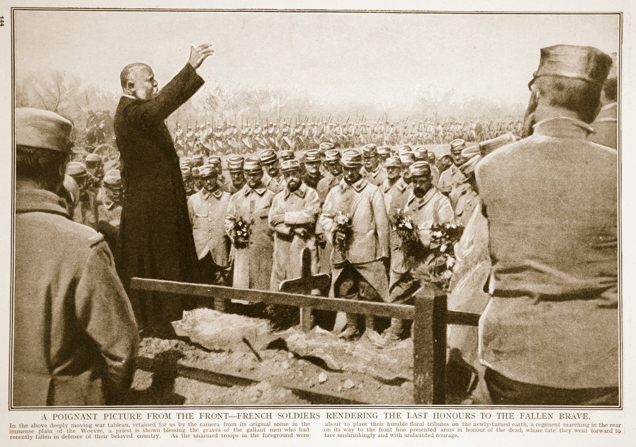 Franske soldater yder den sidste hæder til de faldne modige, 1914-19 af French Photographer