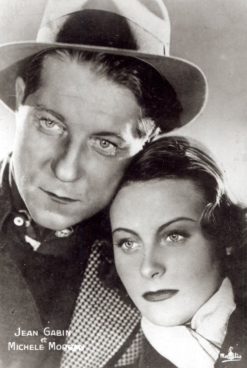 Jean Gabin og Michele Morgan i filmen Quai des Brumes 1938 af French Photographer