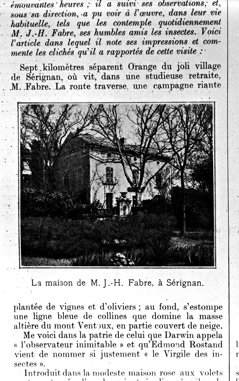 Jean-Henri Fabres (1823-1915) hus i Serignan af French Photographer