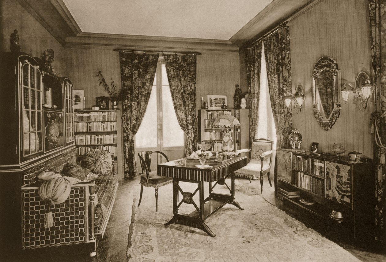 Lounge designet af P. Lahalle og G. Levard, plade 21 fra Ensembles Choisis, udgivet 1930 af French Photographer