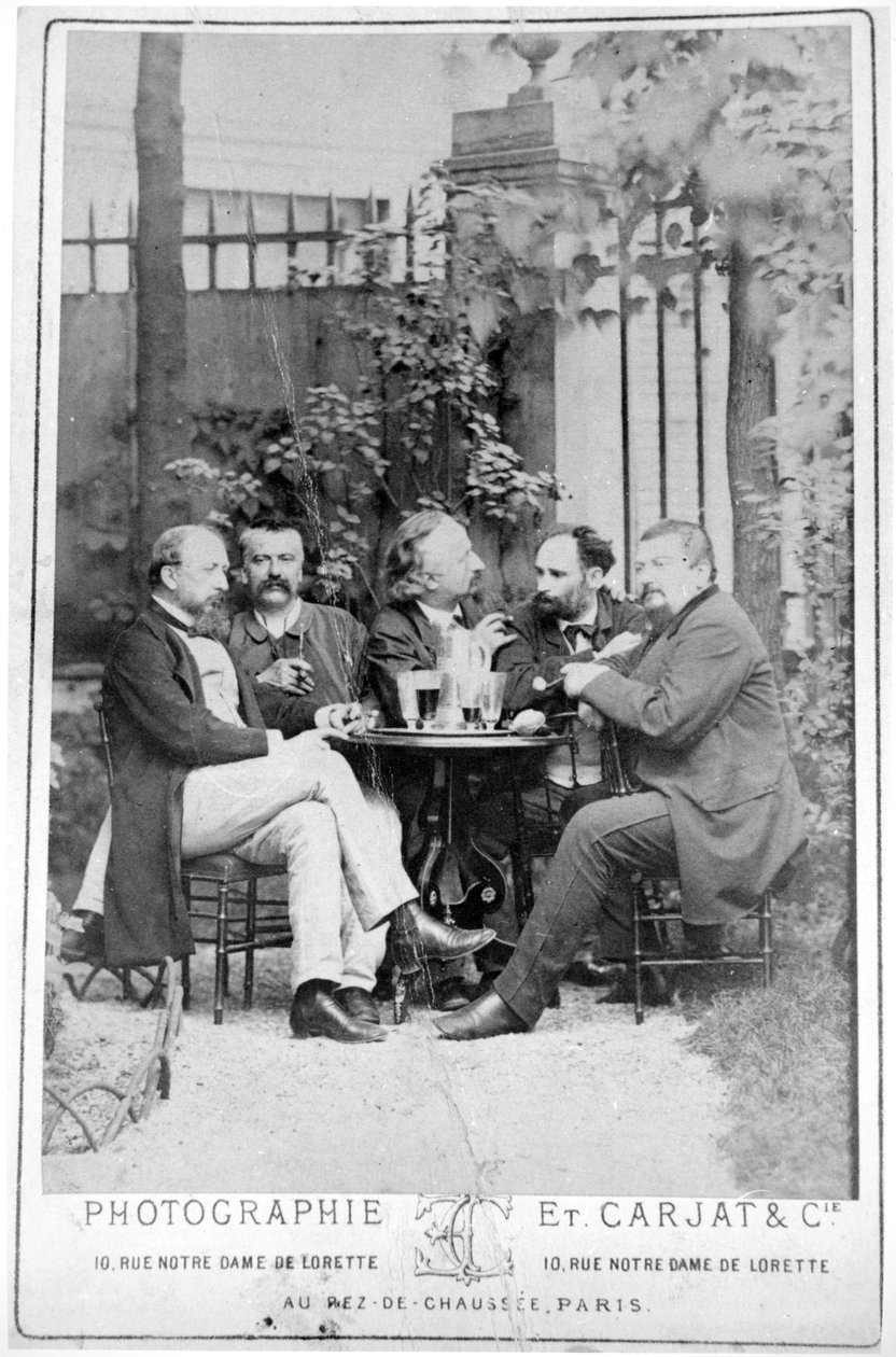 Manet (anden fra højre) med sine politiske venner af French Photographer
