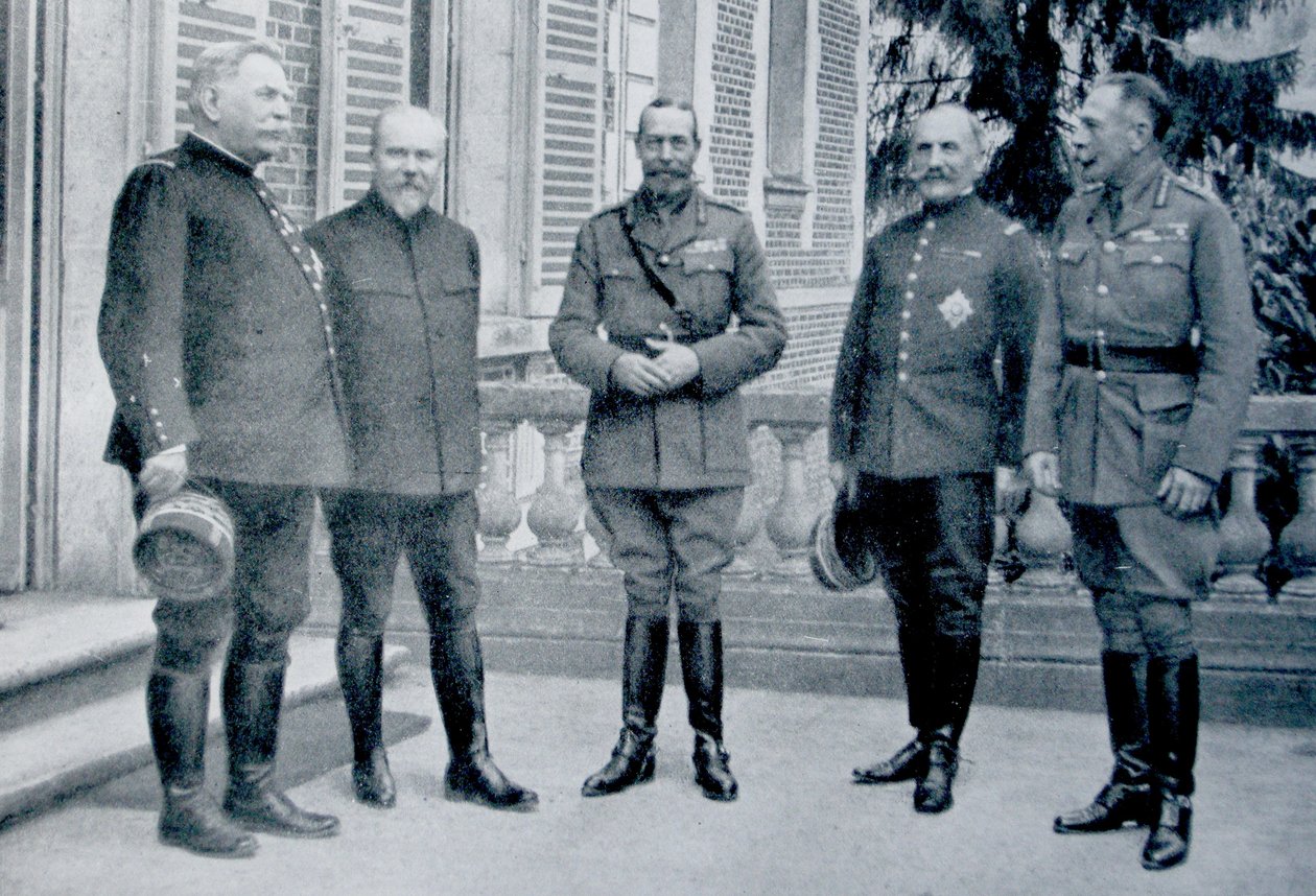 Møde mellem allierede krigsledere og statsmænd på tidspunktet for offensiven på Somme, 1916 af French Photographer