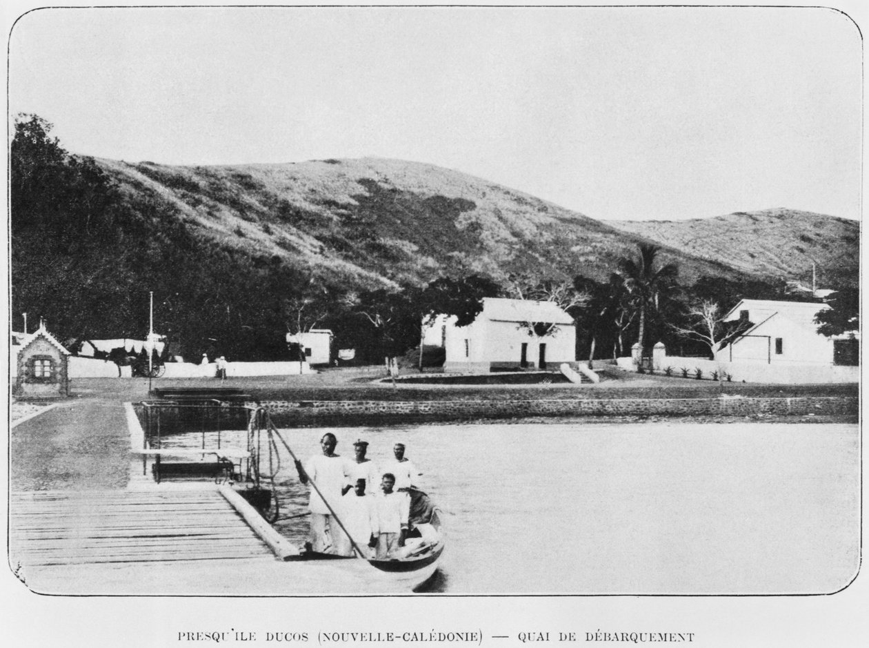 Ny Kaledonien, Ducos-halvøen, landingsstadiet, fra La Depeche Coloniale, 1903 af French Photographer