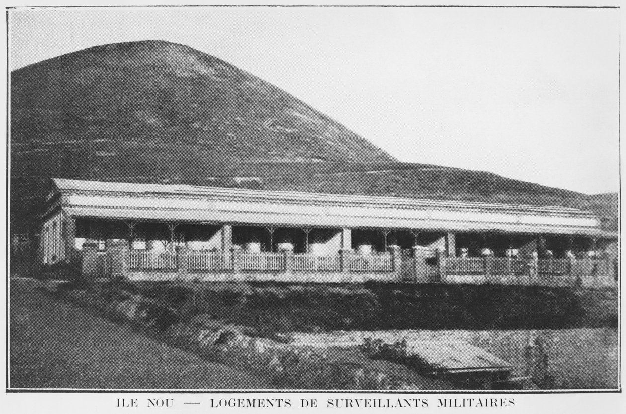 Ny Kaledonien, Isle of Nou, bolig for de militære vagter, fra La Depeche Coloniale, 1903 af French Photographer