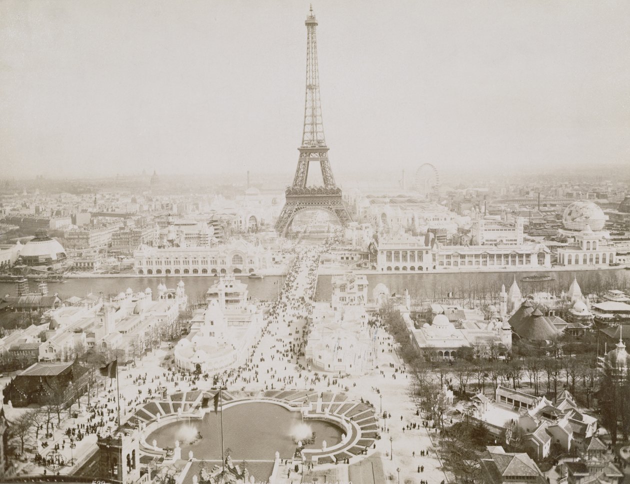 Panorama af Jardins du Trocadero og Champ-de-Mars, Paris, ca.1900 af French Photographer