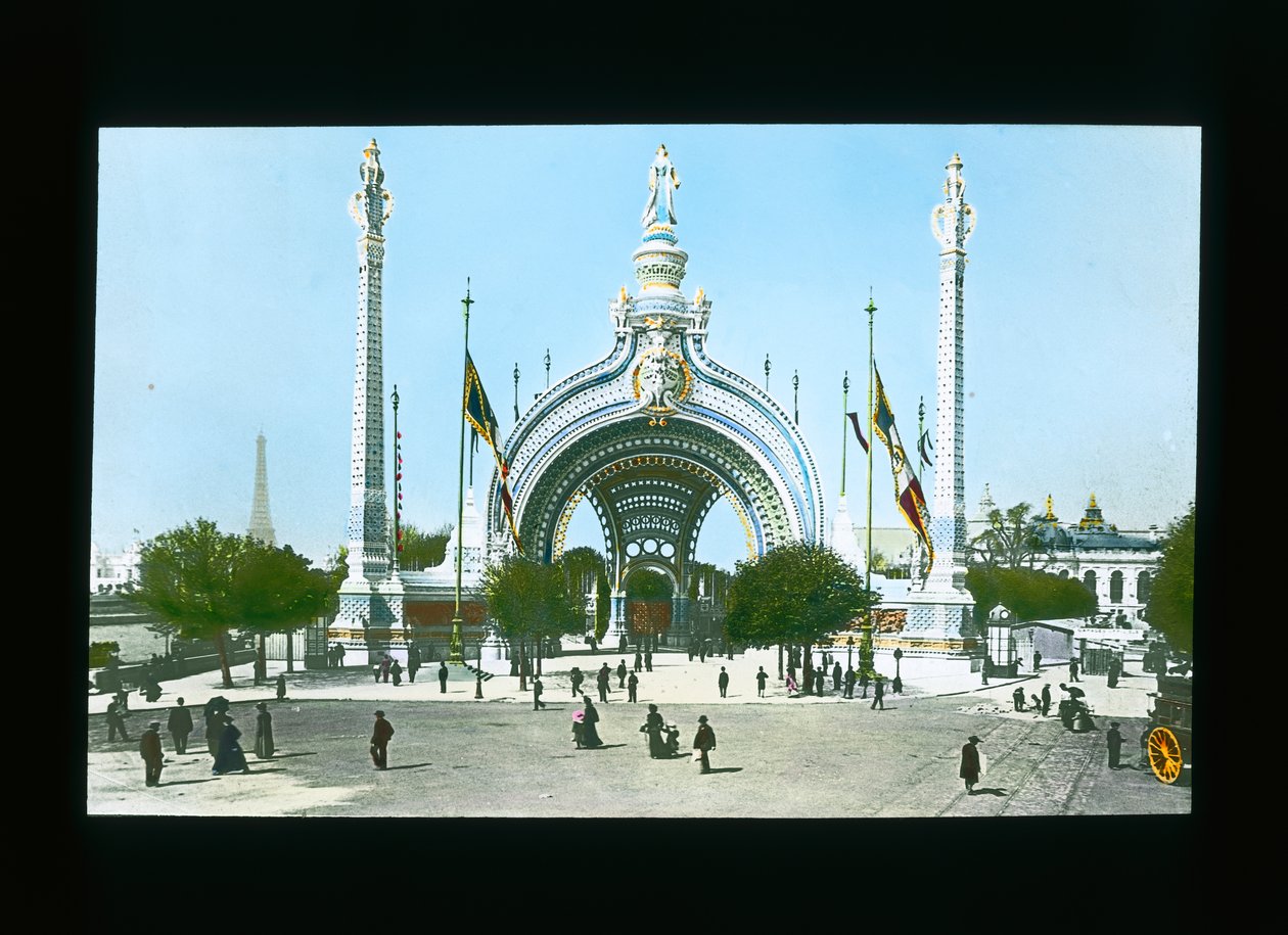 Paris-udstilling: Man Entrance Gate, Paris, Frankrig, 1900 (lanternerutsjebane) af French Photographer