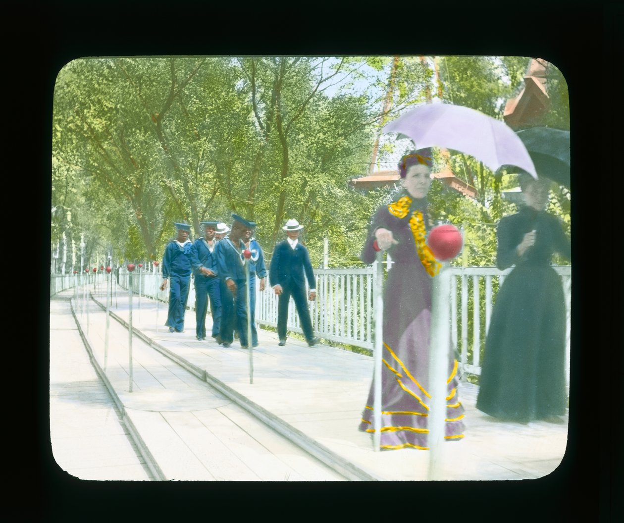 Paris-udstilling: Moving fortov, Paris, Frankrig, 1900 (lanternerutsjebane) af French Photographer