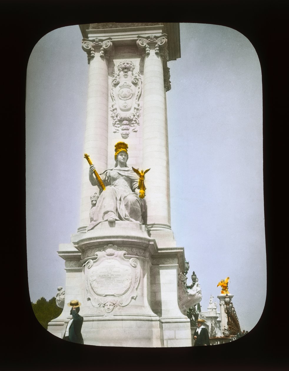 Paris-udstilling: Pont Alexandre III, Paris, 1900 (lanternerutsjebane) af French Photographer