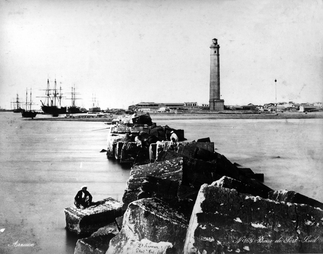 Port Said Fyrtårn, ca. 1875 af French Photographer