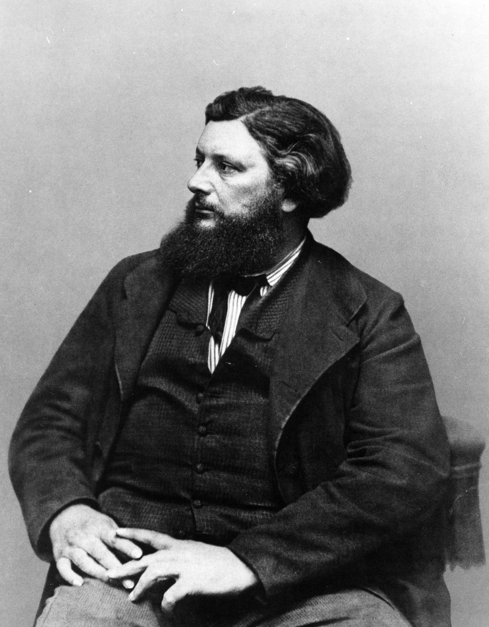 Portræt af Gustave Courbet, ca. 1865-70 af French Photographer