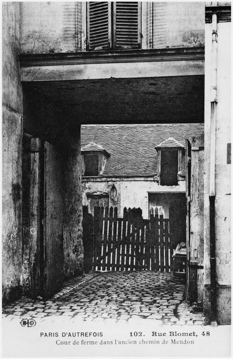 Postkort forestillende Rue Blomet, Paris, ca. 1900 af French Photographer