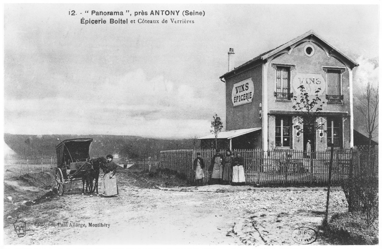 Postkort, der viser et panorama nær Antony, slutningen af det 19. århundrede af French Photographer