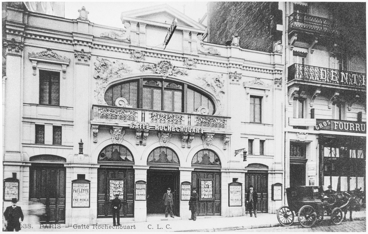 Postkort, der forestiller Cafe-koncerten Gaite Rochechouart, 15 Boulevard Rochechouart, Paris, ca. 1900 af French Photographer
