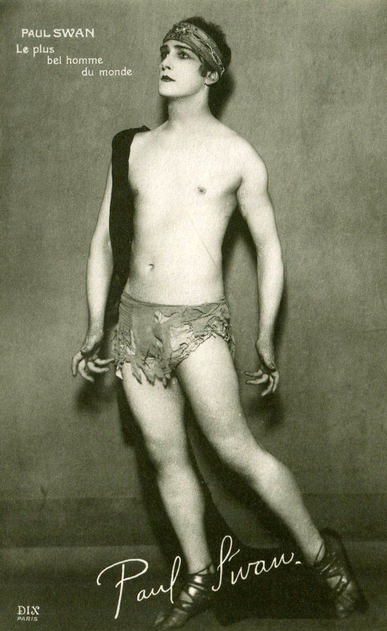 Postkort af Paul Swan (1883-1972), den smukkeste mand i verden, ca. 1918 af French Photographer