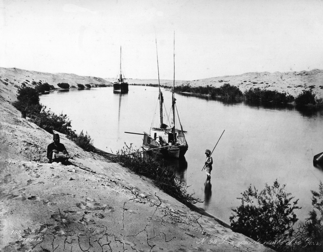 Suez-kanalen, ca. 1875 af French Photographer