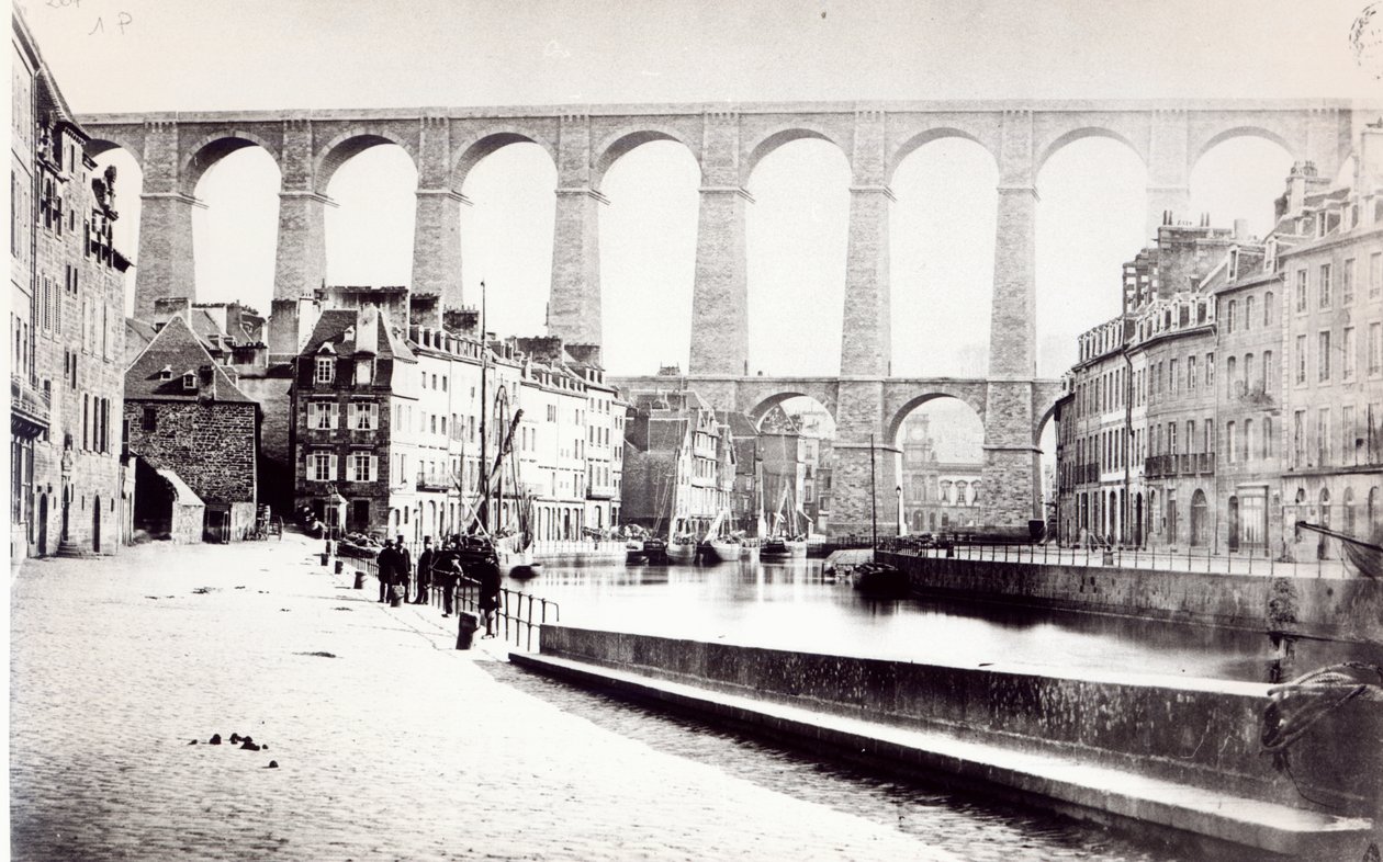 Viadukten ved Morlaix, ca. 1880 af French Photographer