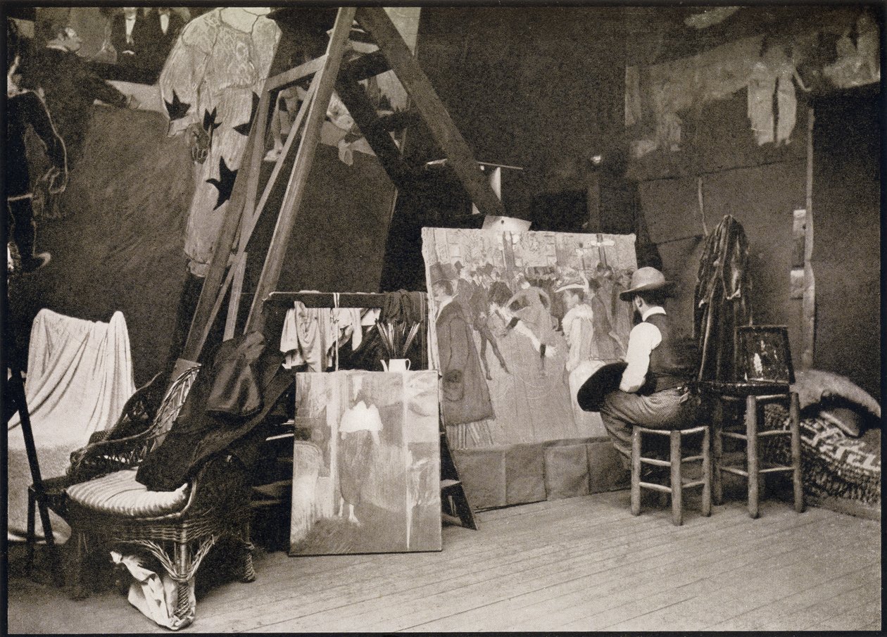 Toulouse-Lautrec i sit atelier i Rue Caulaincourt, fra 