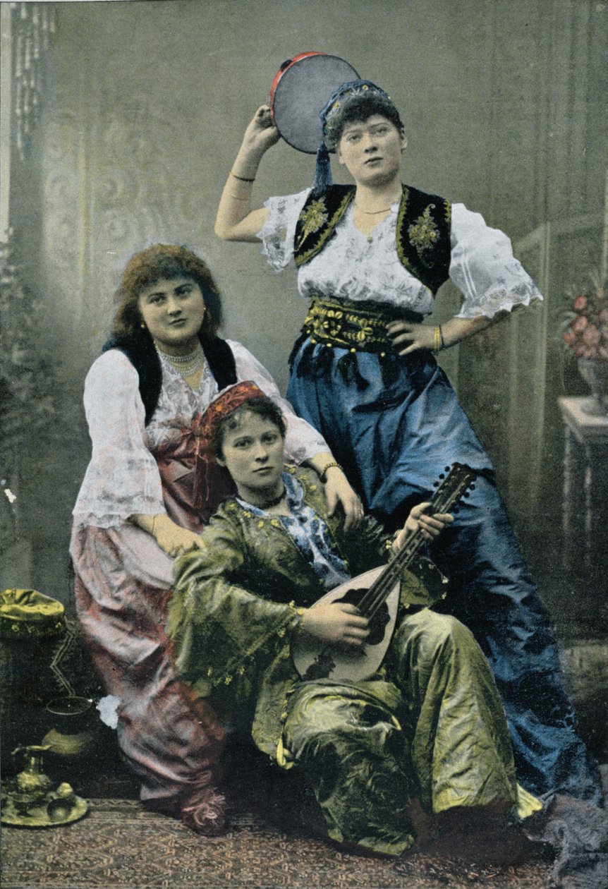 Kvinder i haremet i Konstantinopel, 1896 af French Photographer