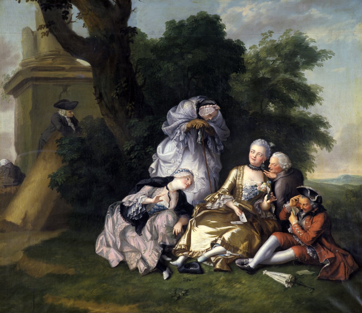 En gruppe kvinder, der spiller kort af French School