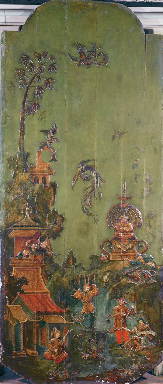 Luft, fra en række paneler, der forestiller de fire elementer, ca. 1730 (polykromt træ) af French School