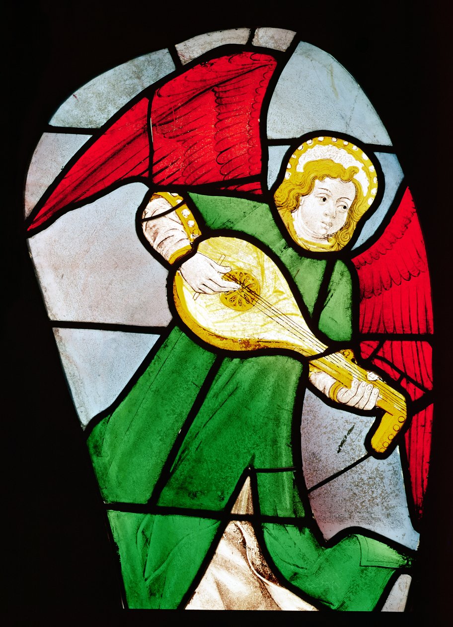 Angel Musician (farvet glas) af French School