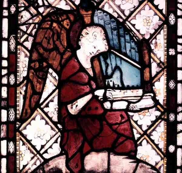 Engel spiller et orgel, ca. 1330 af French School