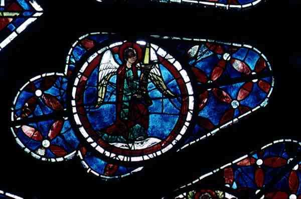 Engel, detalje fra nordrosenvinduet, ca. 1223 af French School