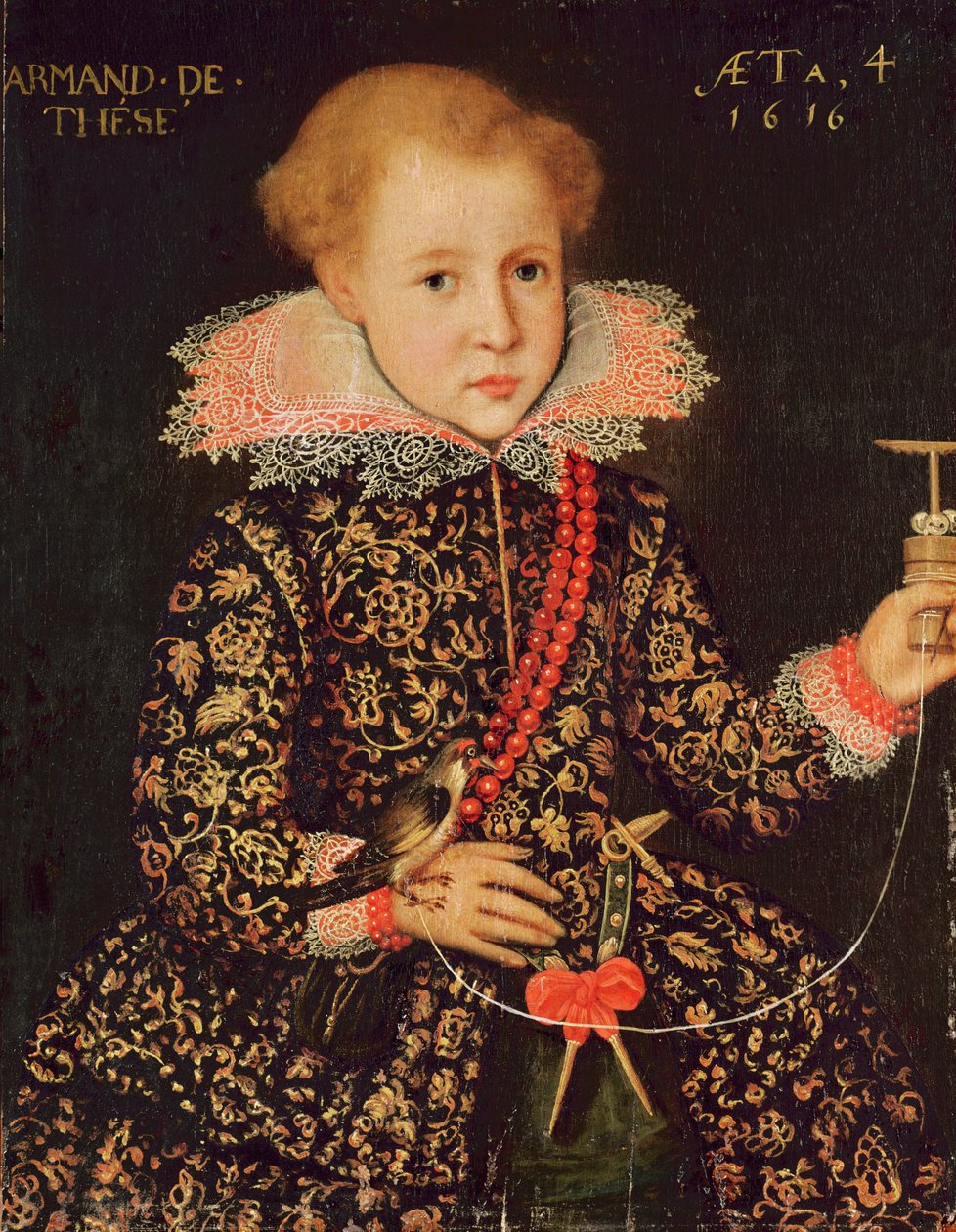 Armand de Tesse (f.1612) fire år gammel, 1616 af French School