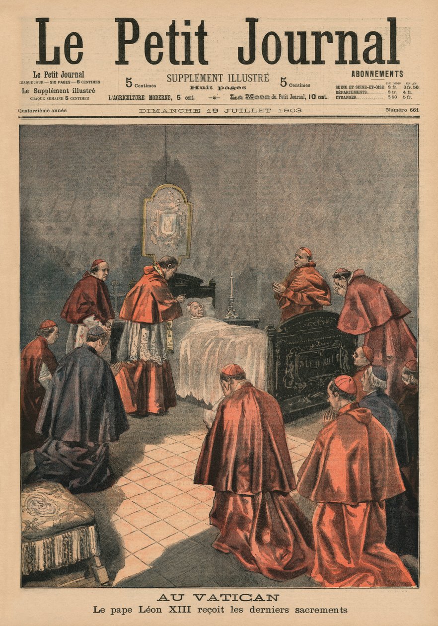 I Vatikanet modtog pave Leo XIII de sidste ritualer, forsideillustration fra 