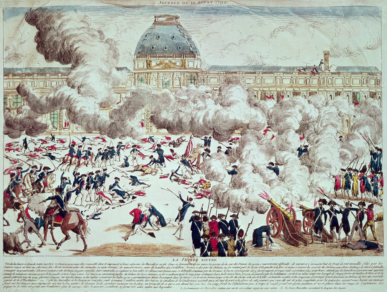 Angreb på Tuilerierne, 10. august 1792 af French School