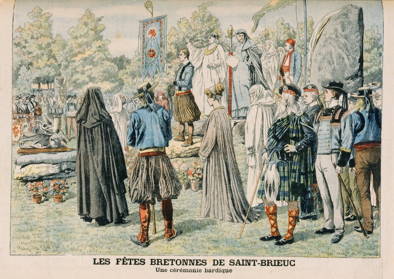 Bardic-ceremoni i Saint-Brieuc, Bretagne, illustration fra 