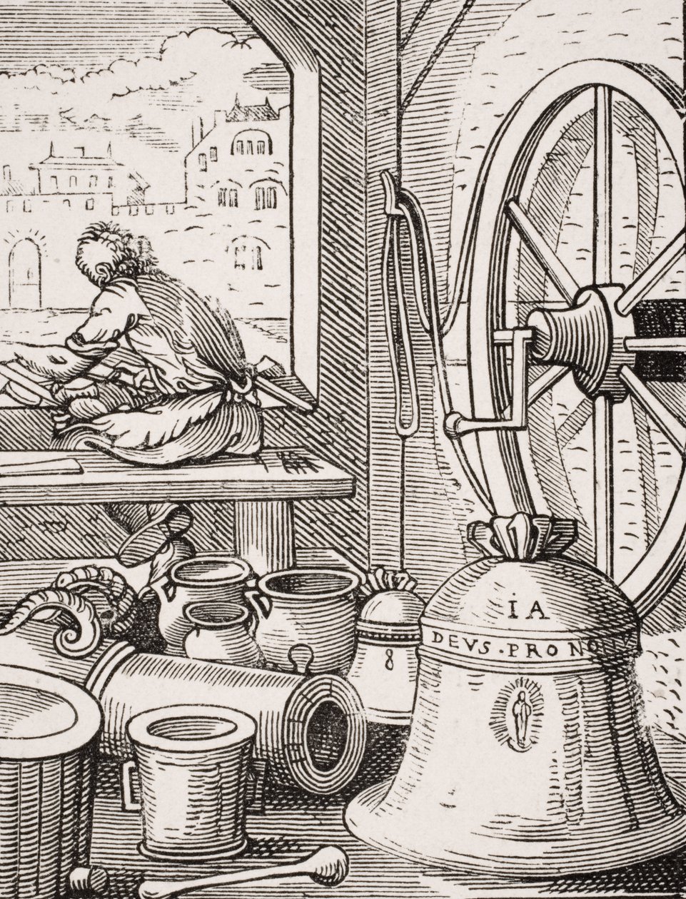 Klokke- og kanonmester, gengivelse af et træsnit af Jost Amman (1539-91) fra 