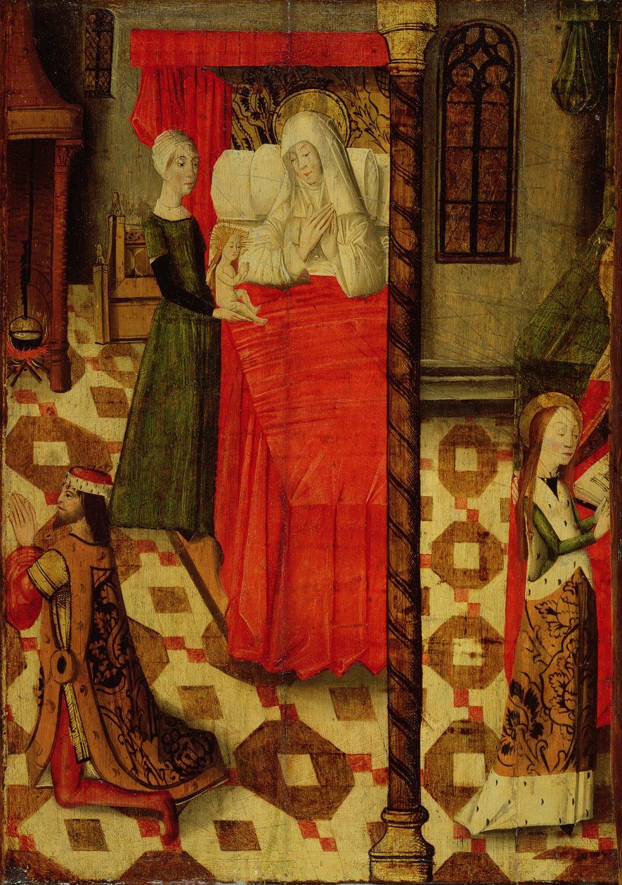 Jomfruens fødsel (tempera på panel) af French School