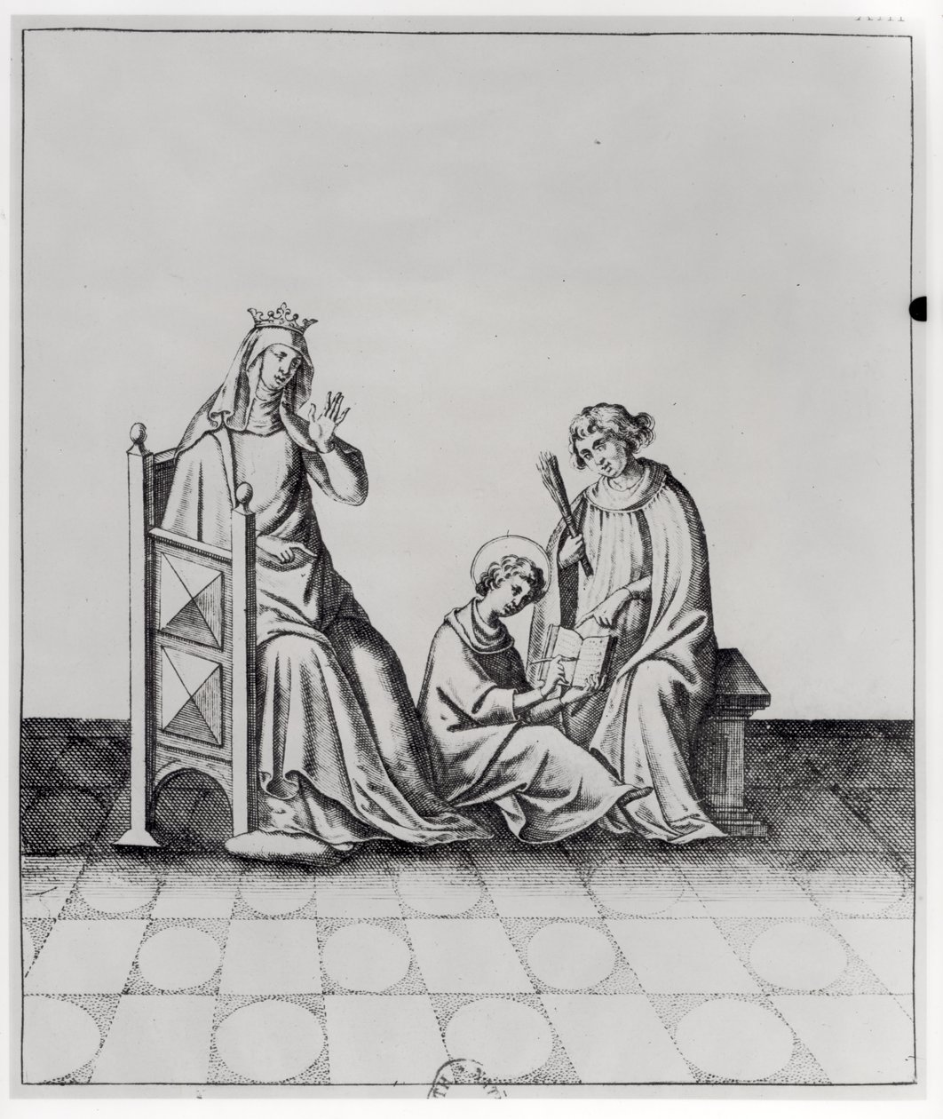 Blanche de Castille (1188-1252) Dronning af Frankrig og hendes søn Ludvig ved hans studier af French School