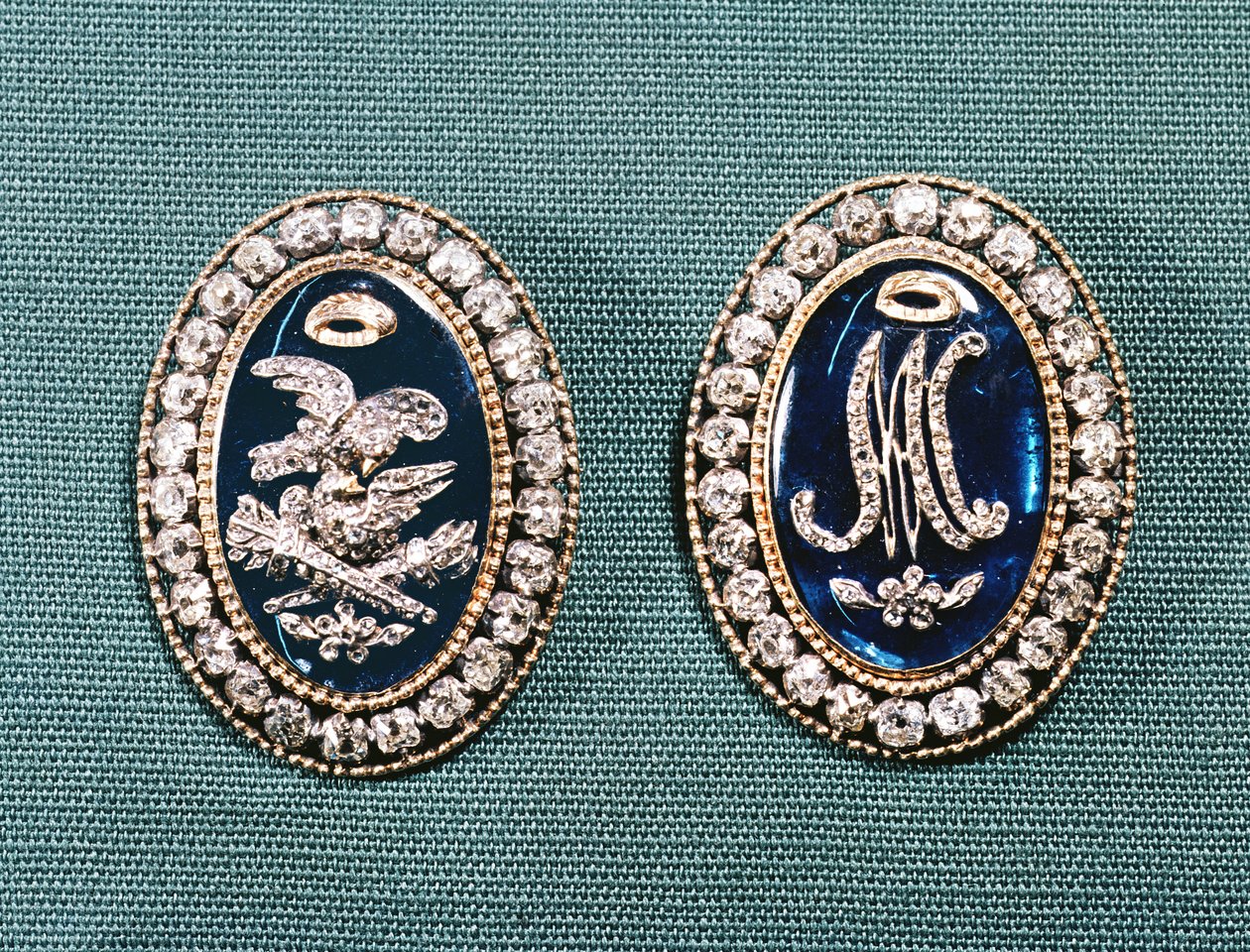 Armbåndsspænder, slutningen af det 18. århundrede (diamant og pasta i guld) af French School