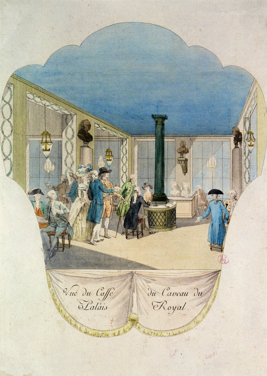 Cafe i kælderen i Palais-Royal af French School