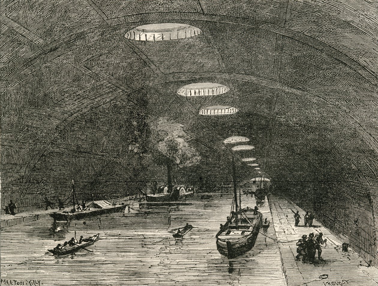 Canal Saint Martin, Paris, der passerer under den østlige del af byen, fra 