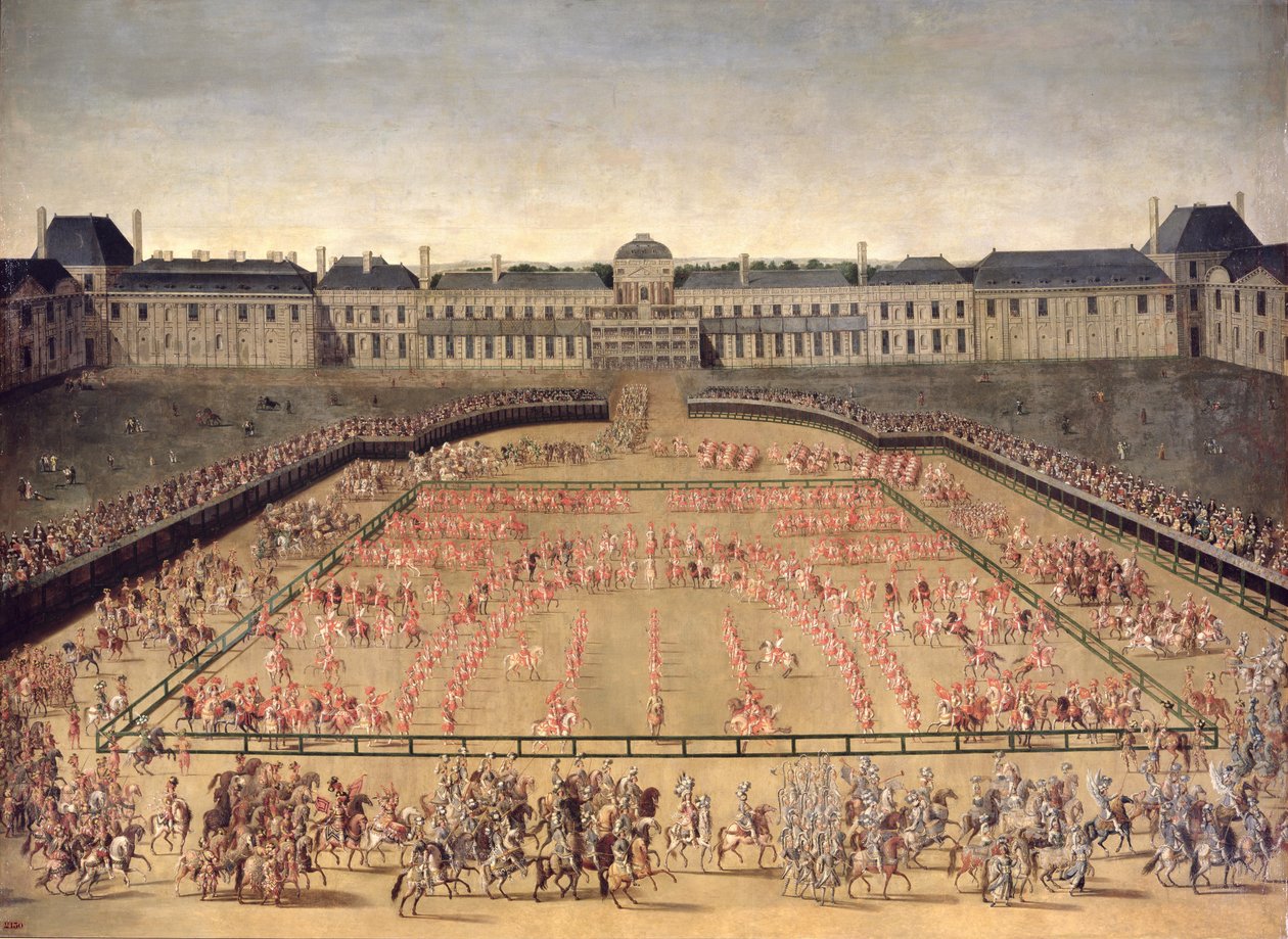 Karrusel givet for Ludvig XIV i domstolen i Tuileriernes Palads, 5. juni 1662 af French School