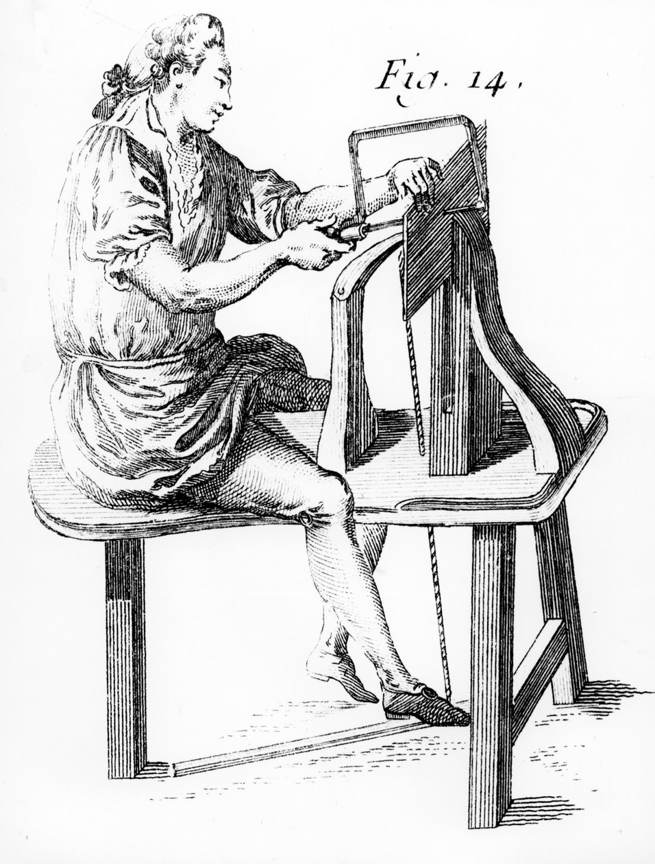 Snedker, der laver løvværk af French School