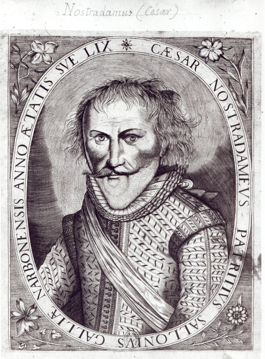 Cesar Nostradamus (1555-1629), 59 år, søn af Michel Nostradamus, 1614 af French School
