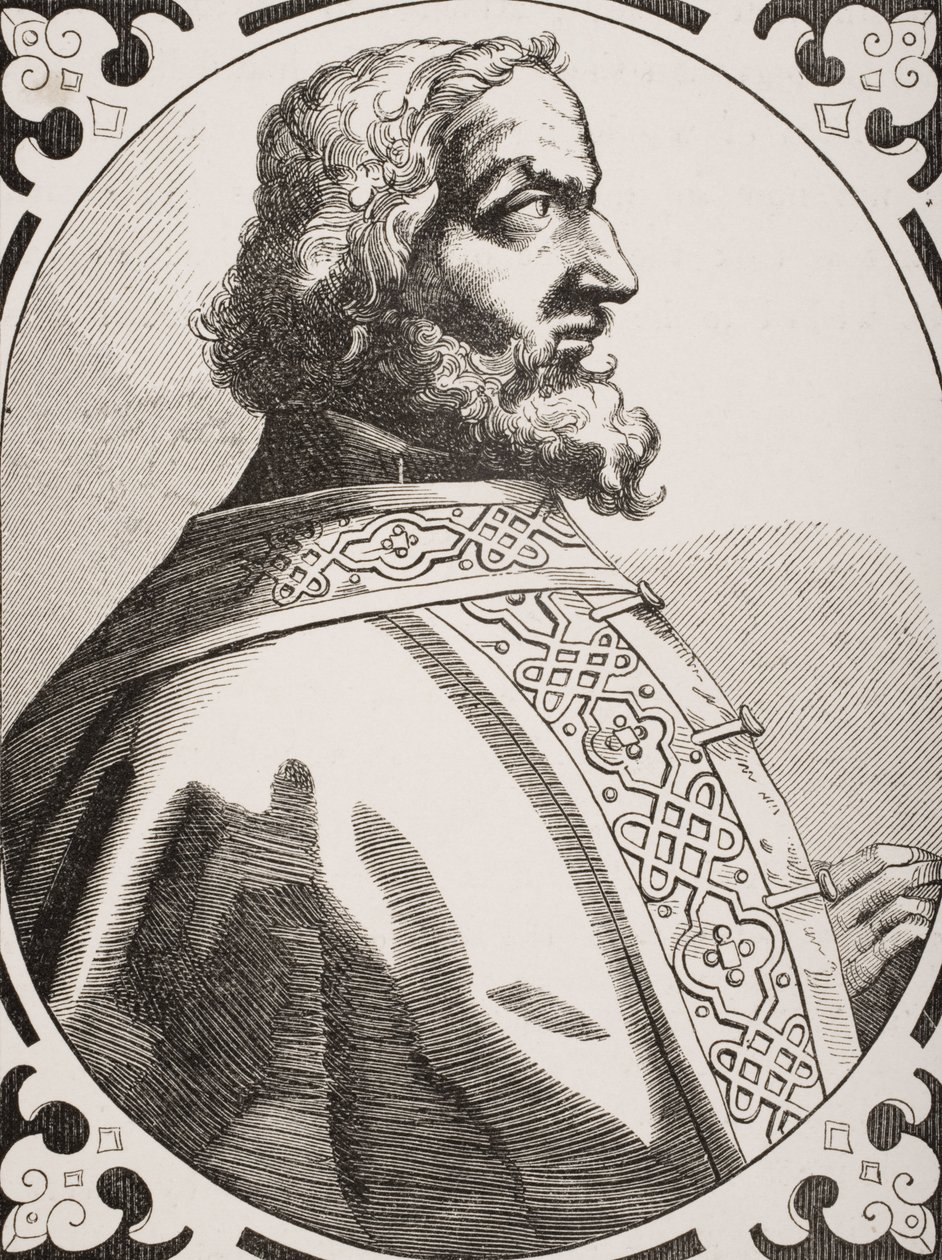 Charlemagne (747-814) Konge af frankerne og langobarderne, efter en gravering fra det 16. århundrede, fra 