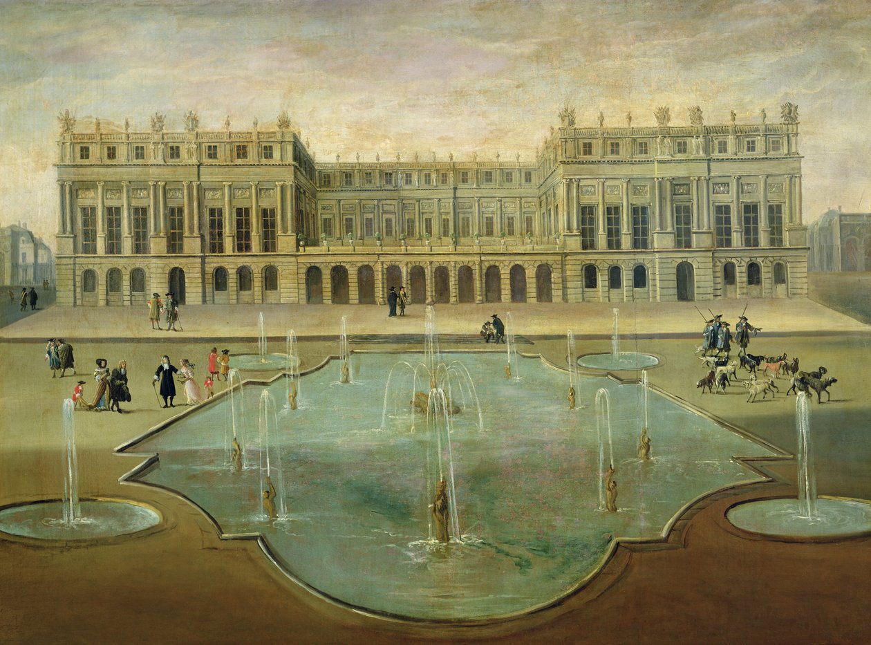Chateau de Versailles fra Garden Side, før 1678 af French School