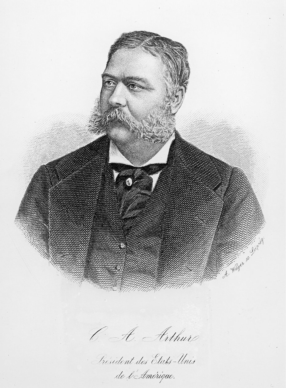 Chester Alan Arthur (1829-86), graveret af A. Weger af French School